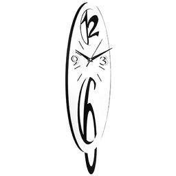 Часы настенные "Овал" 15х57,5х2см, мягкий ход, циферблат серый, пластм. черный (Китай)