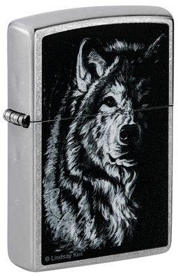 Зажигалка ZIPPO Линдси Киви Теневой волк | Lindsay Kivi Shadow Wolf Design 46149
