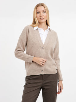 кардиган женский бежевый из шерсти