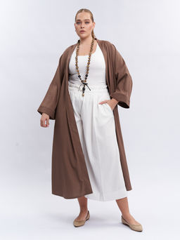 Кардиган льняной длинный TKA04052BEG18