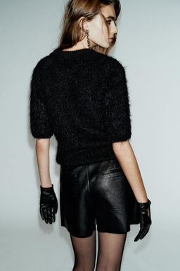 FAUX LEATHER RUCHED SKORT - Zara фото 5