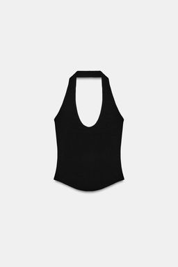 TOP HALTER BAJO REDONDEADO / Negro - Zara фото 5