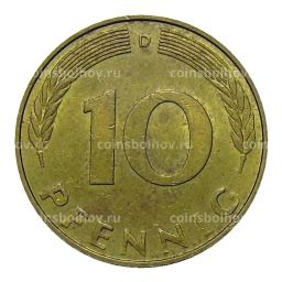Монета 10 пфеннигов 1992 года D Германия