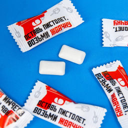 Цена за 50 шт. Жевательная резинка Без уважения 1.36 г, вкус: мята (в коробке 50 шт.) - Фабрика счастья фото 2