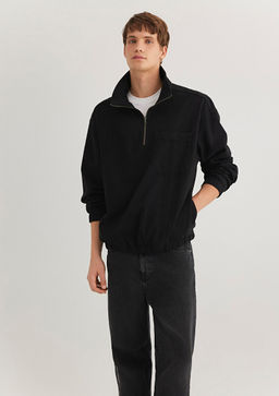 Yar? Fermuarl? Antrasit Denim Sweatshirt