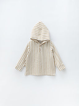 Туника с капюшоном, синий/бежевый - Lesi kids фото 8