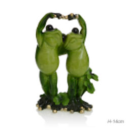 Фигурка Лягушка Влюбленные 14 см цветы / YX5126GZ /уп 24/А - Галеонтрейд фото 2