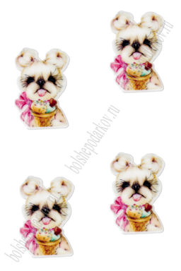 Кабошон-вырубка "Собачка" 2,2*3,5 см (10 шт) SF-5915, №3