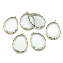 Подвеска "Кружевная" овал 30*42мм цв.хрусталь