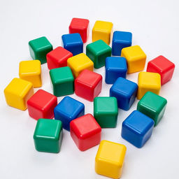 Кубики детские, пластиковые, цветные, 25 штук, 12×12 см