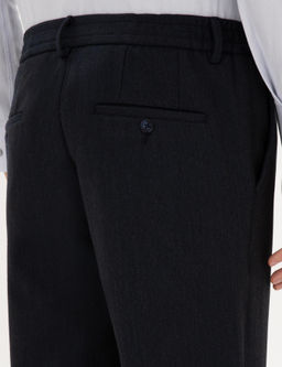 Lacivert Slim Fit Flanel Dokulu Kuma_ Pantolon - Pierre cardin фото 6