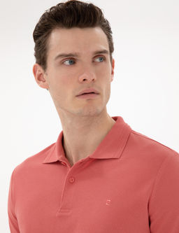 Mercan Slim Fit %100 Pamuk Polo Yaka Basic Ti__rt
