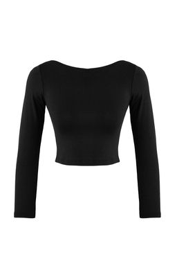 Trendyolmilla Siyah-Beyaz-Antrasit 3lu Paket Crop Fitted/Vucuda Oturan Orme Bluz TWOAW25BZ00300