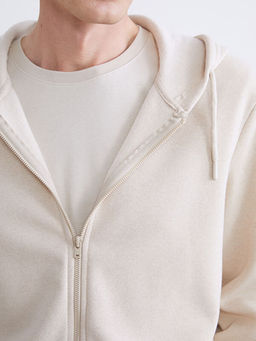 Kap??onlu Uzun Kollu Erkek Fermuarl? Sweatshirt