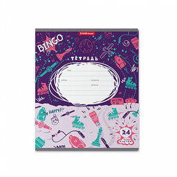 Цена за 10 шт. Тетрадь школьная ученическая ErichKrause Cosmic Trash, 24 листа, клетка (в плёнке по 10 шт.)_MIX-PACK  фото 3