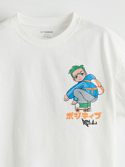 Bisiklet Yaka Bask?l? Erkek ?ocuk Ti??rt