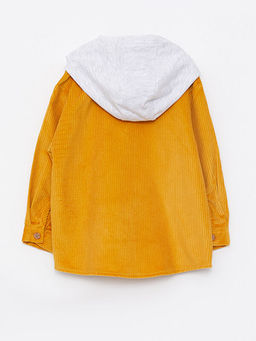 Kap??onlu Uzun Kollu Basic Erkek Bebek Kadife G?mlek