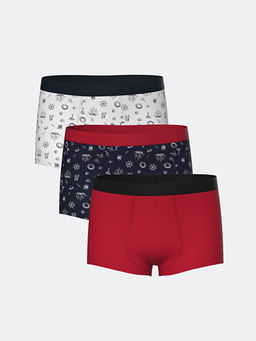 Bask?l? Erkek ?ocuk Boxer 3l?