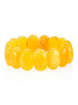 Браслет из красивого янтаря медового цвета