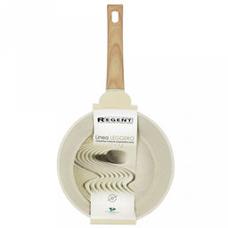 Сковорода с антипригарным покрытием "Leggero" д20см, h7см, s1,5мм, дно s3,3мм, литой алюминий, глубокая, бакелитовая ручка с покрытием "soft-touch", "Regent" (Китай) Подходит для всех видов плит, включая индукционную.