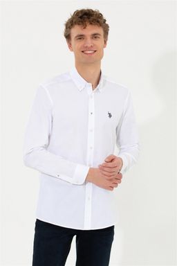 U. S. Polo Assn / Рубашка мужская белая Uzunkol Basic - U.s. polo assn фото 2
