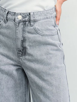 Джинсы широкие с высокой посадкой / Zarina