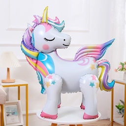 Воздушный шар фольгированный 26" «Единорог», под воздух
