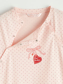 Bisiklet Yaka Puantiyeli Hamile Gecelik