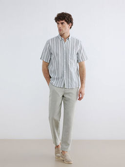 Regular Fit ?izgili Erkek G?mlek