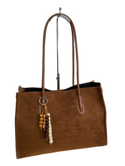 Женская сумка из искусственной замши, цвет коричнево-рыжий