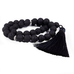 Четки из камня 33 бусины Вулканическая лава 10мм дарует защиту