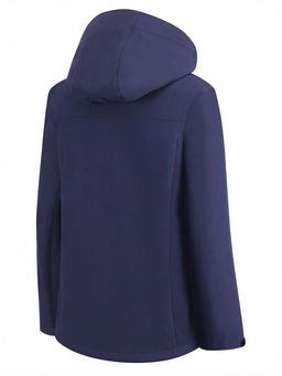 Ветровка женская софтшелл виндстоппер с капюшоном спортивная темно-синего цвета 9616_1TS