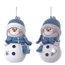 Фигурка декоративная подвесная "Снеговик", L5 W4,5 H8,5 см, 2в.