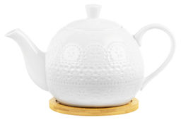 Чайник 1,1 л 23*13,5*14,5 см Кружево на деревянной подставке - Elan gallery фото 9