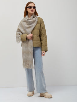 в составе шерсть Большой, мягкий, двусторонний палантин с принтом - Tantino фото 5