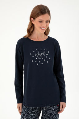 Женский темно-синий пижамный комплект Неожиданная скидка в корзине - U.s. polo assn фото 3