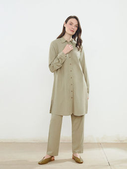 Keten Kar???ml? Kad?n G?mlek Tunik