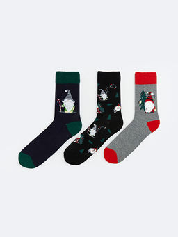 Y?lba?? Temal? Erkek Soket ?orap 3l?