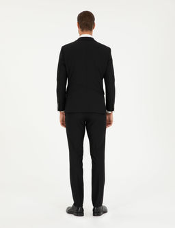 Siyah Slim Fit Yelekli Tak_m Elbise