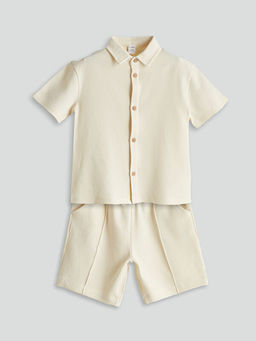 Basic Erkek ?ocuk Pamuklu G?mlek ve ?ort 2li