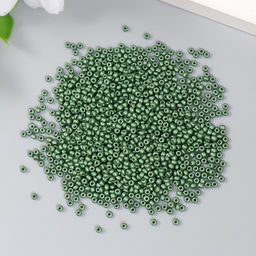 Бисер стекло 12/0 Платиново-зелёный 15 гр - Арт узор фото 2
