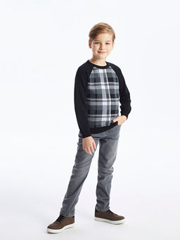 Bisiklet Yaka Ekose Uzun Kollu Erkek ?ocuk Triko Kazak - Waikiki фото 2