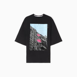 Футболка «Окна», черный, р. 52, KAFTAN