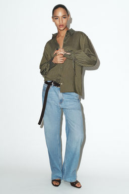 CAMISA RAYAS LAZOS / Khaki oscuro