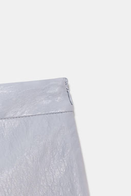 FALDA PANTAL?N CRUZADA EFECTO PIEL / Celeste - Zara фото 8