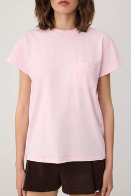 Pembe Oversize Dusuk Kol K?sa Kollu Suprem Orme T-shirt TWOSS26TS00278 - Trendyolmilla фото 3