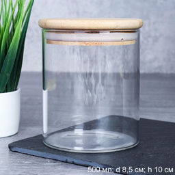 Банка для сыпучих бамбуковая крышка d-85/100 мм 500 мл /GT-35-121/уп120/ - Галеонтрейд фото 12