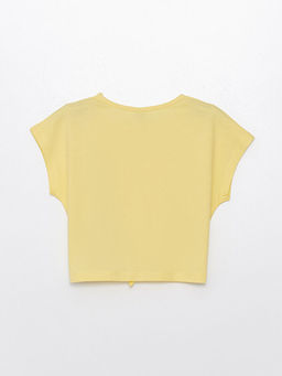 Bisiklet Yaka Bask?l? K?z ?ocuk Ti??rt - Waikiki фото 2