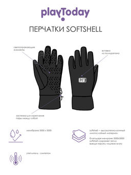 PlayToday / Перчатки SoftShell зимние для девочки  фото 2
