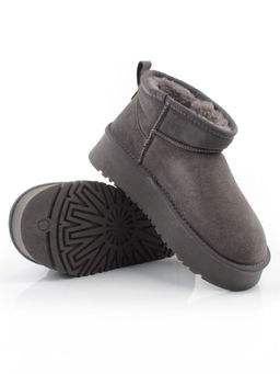 04-PF8520-5 GRAY Угги женские (натуральная замша, 100% шерсть)